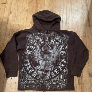 Billabong Dark Brown Hoodie with White Pattern